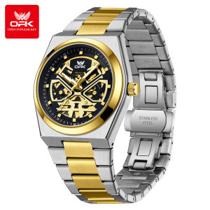 OPK นาฬิกาสำหรับผู้ชายกันน้ำของแท้ใหม่2025สแตนเลสสายเหล็กแฟชั่นลำลองเรืองแสงพร้อมกล่องของขวัญนาฬิกาควอตซ์สำหรับผู้ชาย