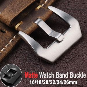 Stainless Steel WatchBand Buckle Universal Button 16/18/20/22/24/26mm For Panerai Matte Polished Buckle Accessories Silver Black