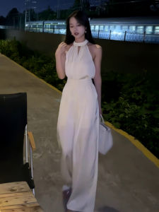 French Style Summer 2025 White Chiffon Top Wide Leg Pants Two Piece Set Womens Fashionable High Waist Long Pants Ensemble