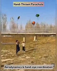 1 Pcs Children Kids Portable Parachute Toy Foldable Parachute Figure Game Hand Throw Toy Tangle Free Toys Outdoor