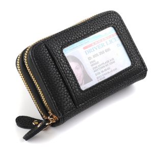 Large Capacity Ladies Wallet Accordion Design Dual Zipper Simple Multi-Card Positioning Integrated Versatile Fashionable Wallet