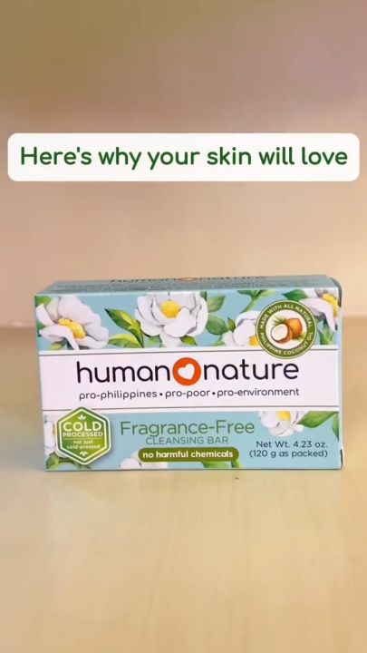 Human Nature Fragrance-Free Cleansing Bar 120g (No Harmful Chemicals)
