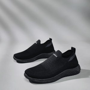 Enpor Sepatu Pria Slip On Casual Santai Sepatu Sneakers Cowok Bahan Flyknit Mesh Nyaman MR197