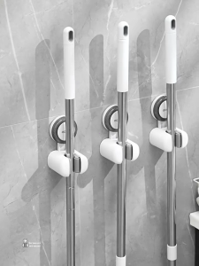 Ecoco Mop Holder Broom Holder Organizer Nail-Free with Strong Suction Cup Removable E25075