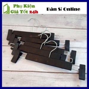 Móc Treo Quần Áo Giá Rẻ - Móc Kẹp Quần Áo Nhựa Đen Kèm Kẹp Cao Cấp Dài 30cm Tùy Chỉnh Chiều Dài - Móc Nhựa Đen Có Kẹp 2 Bên - Móc Nhựa Vuông Đen