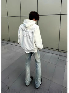 กางเกงยีนส์ทรงหลวมเอวสูงสไตล์อเมริกันสำหรับผู้ชาย ทรงสลิมฟิต ทรงตรง ทรงขากระบอกเล็ก ทรงหลวม ทรงหลวม ทรงหลวม