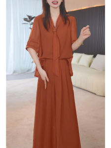 GUBODUO | Elegant Summer Workwear Set V-Neck Five Quarter Sleeves Palazzo Pants
