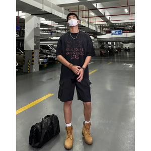 Quick Dry Workwear Shorts Mens Summer Ice Silk Cool Feeling Loose Casual Sports Five-Quarter Mid-Pants Straight Leg Trousers