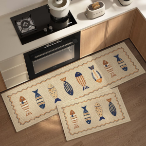 VIKAMA Nordic Minimalist Kitchen Floor Mat Anti-slip & Dirt-resistant Corridor Carpet Entrance Doormat for Home Decoration