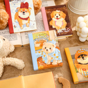 Portable A7 Blank Notebook Cute Cartoon Happy Little Dog Memo Notebook Diary Mr.paper Brand Other Binding Paper Cover
