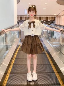 Fashionable Princess Dress Set for Little Girls Summer Cotton Clothes Korean Style Kids Skirt Cute Girl Outfit Baby Gifts