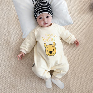 Pure Cotton Spring Style Baby Romper Suit Newborn Boys Girls Full Moon Outfit Breathable Long Sleeve Overhead Onesie