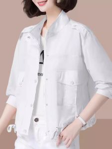 เสื้อแจ็คเก็ตสั้นผู้หญิงบางระบายอากาศได้ดีสำหรับกลางแจ้งในช่วงฤดูร้อนปี 2025 เสื้อคลุมกันแดดแบบหลวมๆ สไตล์ใหม่