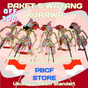 Wayang Paket Kurawa 5 KUROWO Karno Sengkuni Aswotomo Dursosono Kartomarmo