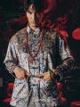 Sozen Original Print Velvet Tang Suit Casual Chinese Style Youth Clothing Floral Patterned Polyester And Spandex Blend. 