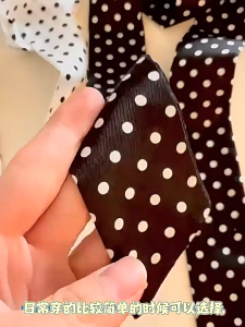 LOYO Korean Long Black and White Polka Dot Scarf Spring and Summer New Neck Scarf Decorative Versatile Temperament Match with Shirt Streamer