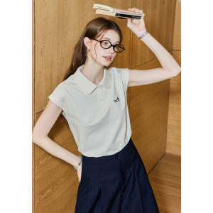 KUHNMARVIN | Áo Thun Polo Cổ Sơ Mi Không Tay Có Thêu Hình Thuyền Buồm Phong Cách Học Đường Mùa Hè