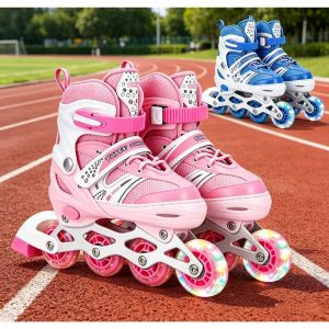 Ages 6-12Years Adjustable Skates for Boys Girls with Light Up Wheels Roller Skates Blades