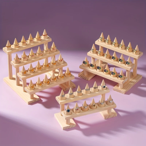 Giá Đỡ Trưng Bày Nhẫn Trang Sức Bằng Gỗ Giá Đỡ Nhẫn Đeo Ngón Tay Tủ Trưng Bày Kèm Hộp Đựng Hình Nón Dành Cho Trưng Bày Nhẫn Nữ