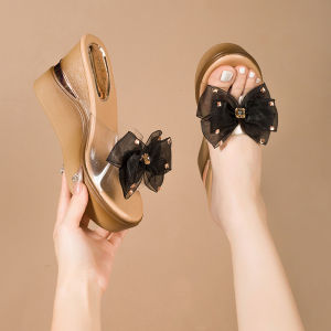 DIANCHA | Heel-increasing Transparent Ribbon Sandals