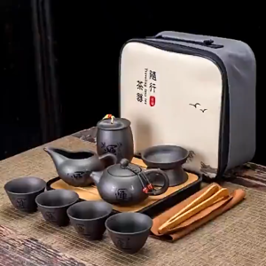Purple Clay Kung Fu Tea Set Chinese Porcelain Tea Cup Set Teapot Cup Portable Tea Set Storage Bag