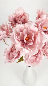 Bunga Mutan Tangkai Panjang Cabang 3 Peony Jumbo Flowers Palsu Bunga Moutan Peoni Besar 11cm Panjang 65cm Artficial Hias Tanaman Dekorasi Pelamaninan Hiasan Bucket Pojok Rumah Ruangan Cafe Hotel Import Artifisial Premium Murah