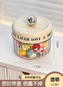 Cute Grain Storage Tank Mini Pop Mart Hand-Made Display Box Small Ornaments Storage Rack Jenga Egg Puff Sealed Jar
