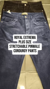 ROYAL EXTREMA Mens Plus Size Stretchable Cotton Corduroy Pants RE6020 Seluar Korduroi Kapas Boleh Regang Saiz Besar Lelaki