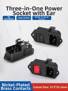 kuicc | Three-in-One AC Dual Fuse Socket 10A 250V