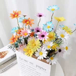 5 Head Artificial Daisy flower Fake Flower Home Decor Plastic flower fake plants plastic plan