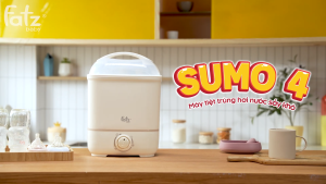 Máy tiệt trùng hơi nước sấy khô FATZBABY Sumo 4 FB4916BK chứa lên tới 6 bình sữa có tính năng tự động tiệt trùng và sấy khô