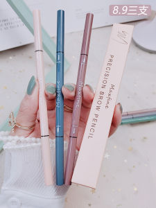 Maxfine Double-Ended Ultra-Fine Eyebrow Pencil Womens Waterproof Sweatproof Long-lasting Color Natural Beginner-Friendly