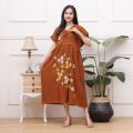 Dress Lukis Sakura LD 120cm Jumbo XXL- New Dress Kimono Bunga Sakura Lukis Bahan Rayon Grade A Tebal Best Seller by Muradha.id. 
