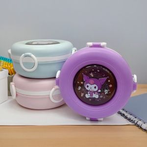 Cute Cartoon Insulated Lunch Box Student Dedicated Bento Box Meal Plate Heat Preservation Divided Compartment Stainless Steel 600ml