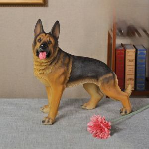 Modern Simplicity Large Wolf Dog Statue Courtyard German Shepherd Model Wealth Attracting Home Entrance Decorative Sculpture Guard Dog Resin Handmade