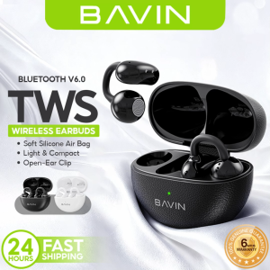 BAVIN BA105 TWS Hi-Res Audio Bluetooth 6.0 Wireless Open-Ear Clip Earphones w/ Long-Lasting Microphone