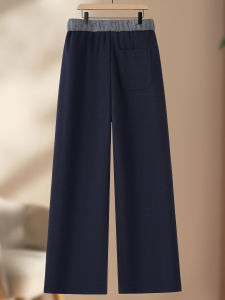 Acetate Cashmere Wide Leg Pants Womens High Waist Sporty Wool Thick Straight Casual Long Trousers Soft Loose Fit Pants