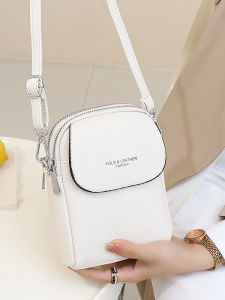 Elegant Mini Crossbody Phone Bag for Women Multi-Pocket High-Quality Polyester Lining Zipper Closure Soft PU Leather Handbag
