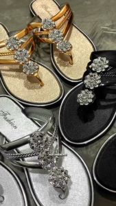 VEBLEN Sandal Jepit Wanita Cewek Perempuan Bunga Kristal Fashion Gaya Korea Style Elegan Kekinian