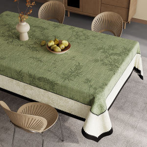 HOUGOUXIANG | Waterproof Oil-proof No-wash Chinese Modern Wooden-style Luxurious Rectangular Coffee Table Tablecloth