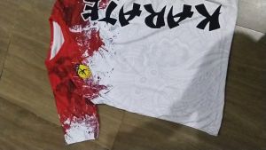 JERSEY KARATE RED BLCK FREE NICK NAME LOGO DAN SEPONSOR