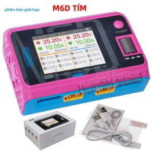 Bộ Sạc Thông Minh ToolkitRC M6D 500W 15A Hai Kênh Cho Pin Lipo 1-6S Màu Xanh Tím Phụ Tùng Mô Hình FPV