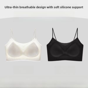 Miiow | Ultra-Thin Strapless Bra Womens Summer Cool Sensation Seamless Vest Style Breathable Anti-Sagging Underwear Fixed Strap Design