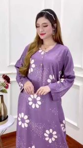 Daster Longdress Melati Ld 110 Panjang - Rayon Adem Busui Friendly - Motif Eksklusif - Bahan Tidak Luntur - Kekinian