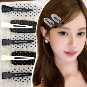 10pcs Fashion Polka Dot Metal Acrylic Hair Clips / Retro Duckbill Clip / Suitable for Daily Wear Party Hairpins / Hair Styling Accessories