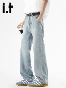 izzue | Quần Jeans Thoáng Khí Phong Cách Retro Đã Giặt