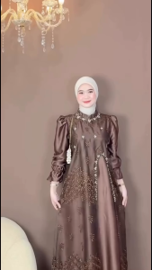 COD Manda Dress Matt Velvet Mix Brukat Tille + Payet Dress Wanita Kondangan Dewasa Terbaru 2025 New
