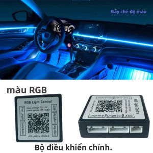 Bộ Đèn Khí Quyển RGB 18 Trong 1 Với 64 Màu Bộ Điều Khiển Chính/phụ 75CM/110CM Dải Đèn Acrylic Dải Quang Học Dây Nối Dài Chân Cửa Để Chiếu Sáng Trang Trí