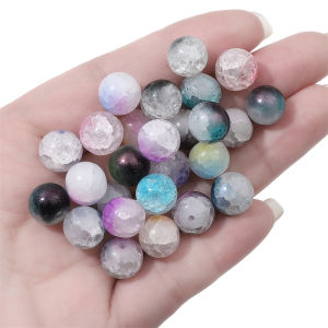 30ชิ้น10มิลลิเมตรกระจกแตกลูกปัดรอบสายคล้องแว่นตาลูกปัดสำหรับสร้อยคอสร้อยข้อมือต่างหูเครื่องประดับ DIY ทำหัตถกรรมอุปกรณ์ทำ