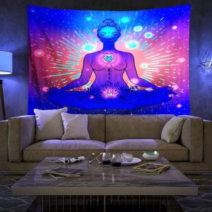 VIKAMA Thiền Chakra Bầu Trời Đầy Sao Tấm Thảm Tâm Linh Chân Dung Treo Tường Trang Trí Thẩm Mỹ Cho Phòng Khách Phòng Ngủ Phòng Tập Yoga